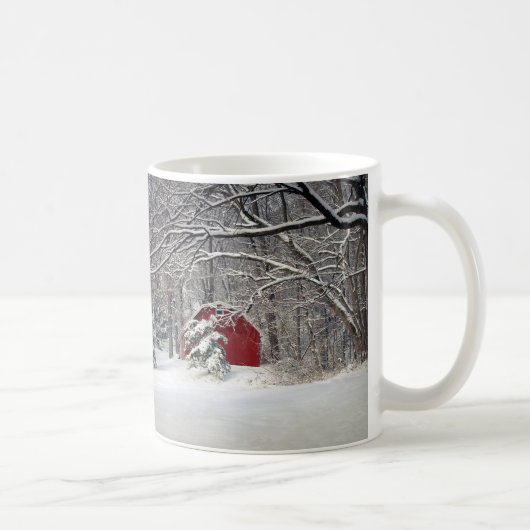 Roter Stall im Schnee 2011 Kaffeetasse (Rechts)