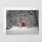 Roter Stall im Schnee 2011 Postkarte (Vorne/Hinten)