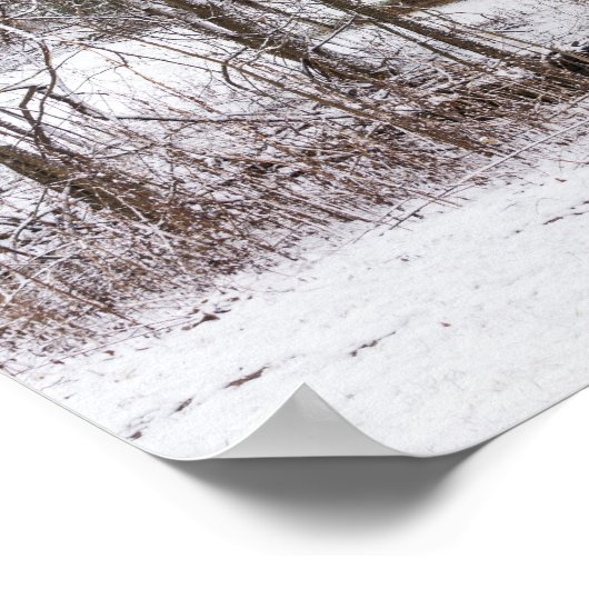 Roter Stall im Schnee Poster (Ecke)