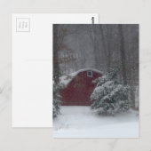 Roter Stall im Schnee Postkarte (Vorne/Hinten)