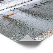 Roter Stall im Schnee schmerzhaft Poster (Ecke)