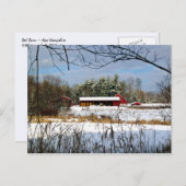 Roter Stall im Winter, Landschaftliche Landschaft  Postkarte (Vorne/Hinten)
