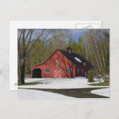 Roter Stall im Winter Postkarte (Vorne/Hinten)