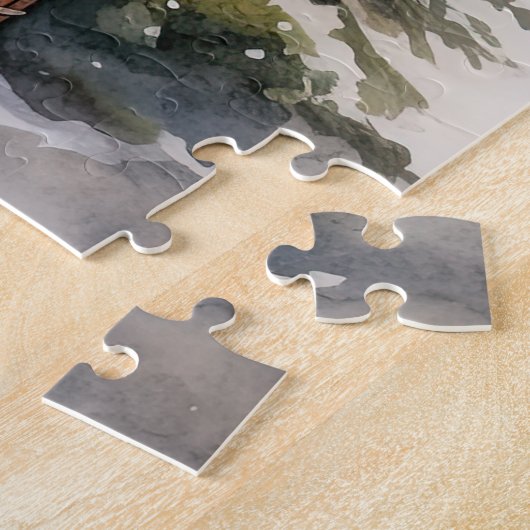 Roter Stall im Winter Puzzle (Seite)