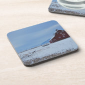 Roter Stall im Winter Rocky Mountains Untersetzer (Linke Seite)