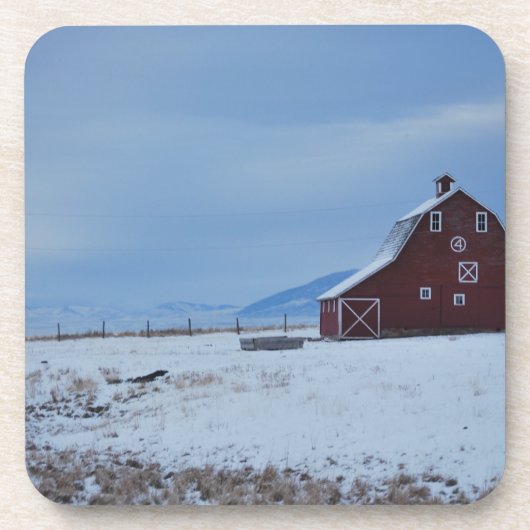 Roter Stall im Winter Rocky Mountains Untersetzer (Vorderseite)