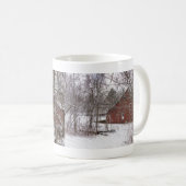 Roter Stall in der Schneekaffee-Tasse Kaffeetasse (VorderseiteRechts)