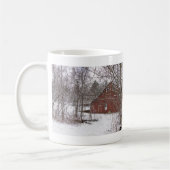 Roter Stall in der Schneekaffee-Tasse Kaffeetasse (Links)
