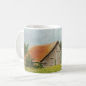 Roter Stall in der Wiese-Tasse Kaffeetasse (Vorderseite Links)