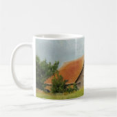 Roter Stall in der Wiese-Tasse Kaffeetasse (Links)