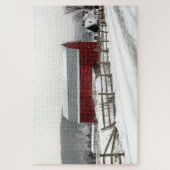 Roter Stall in Landschaftlichem Rätsel Puzzle (Vertikal)