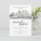 Roter Stall in Outlook Farms Kundenorientierter Or Einladung (Stehend Vorderseite)