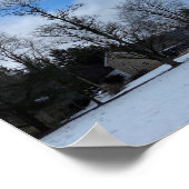 Roter Stall in Snow-Poster Poster (Ecke)