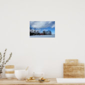 Roter Stall in Snow-Poster Poster (Küche)