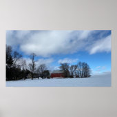 Roter Stall in Snow-Poster Poster (Vorne)
