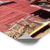 Roter Stall in Weaverville, N. Caroilna Poster (Ecke)