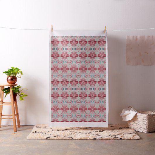 Roter Stall mit Türkis Stoff (Beispiel)
