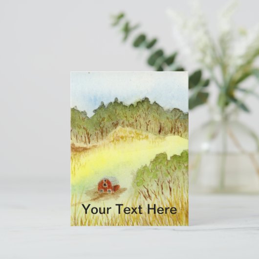 Roter Stall Postkarte (Stehend Vorderseite)