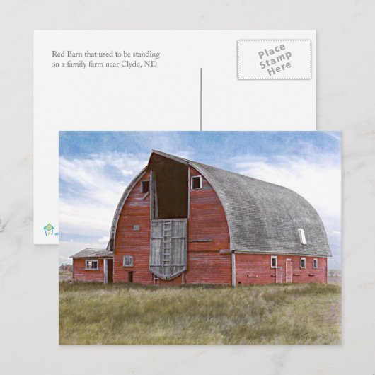 Roter Stall Postkarte (Vorne/Hinten)