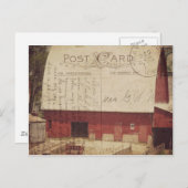 Roter Stall Postkarte Digitale Kunst (Vorne/Hinten)