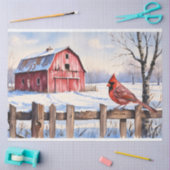 Roter Stall und Kardinal Winter Decoupage Seidenpapier (Basteln)