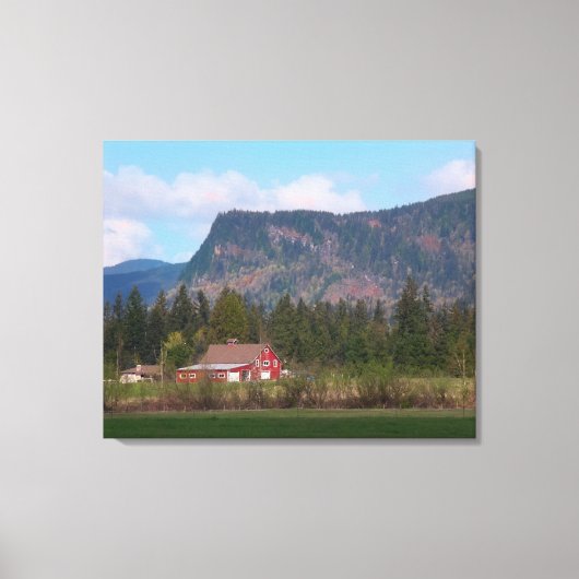 Roter Stall und Monte Enumclaw Leinwanddruck (Vorderseite)