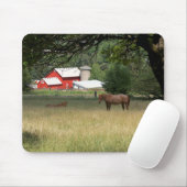 Roter Stall und Pferde Mousepad (Mit Mouse)