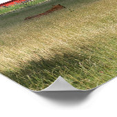 Roter Stall und Pferde Poster (Ecke)