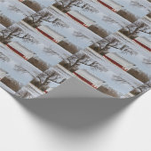 Roter Stall und Schneeband Geschenkpapier (Ecke)