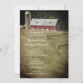 Roter Stall und Silo Country Farm Wedding Einladung (Vorderseite)