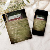 Roter Stall und Silo Country Farm Wedding Einladung