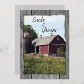 Roter Stall und Silo Country Wedding Einladung (Vorne/Hinten)