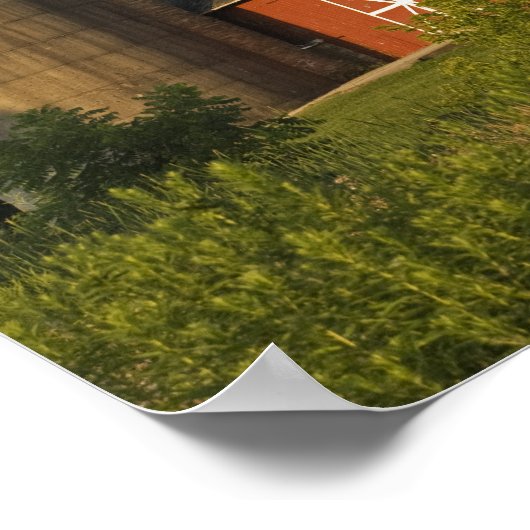 Roter Stall und Silo Poster (Ecke)