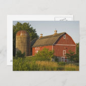 Roter Stall und Silo Postkarte (Vorne/Hinten)
