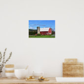 Roter Stall und Windturbinen 12 x 8 Poster (Küche)