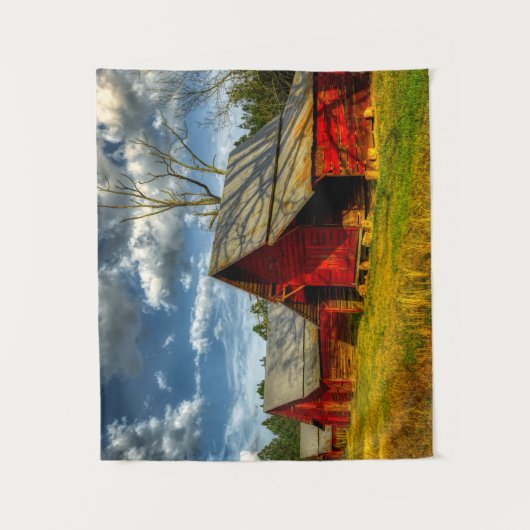 Roter Stall Wandteppich (Vorderseite)