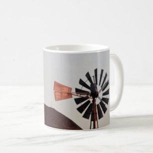 Roter Stall & Windmill rustikales Foto Kaffeetasse