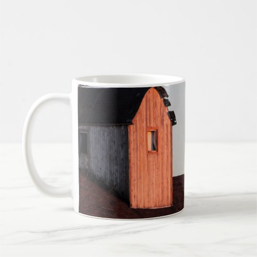 Roter Stall & Windmill rustikales Foto Kaffeetasse (Links)