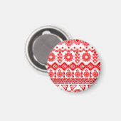 Roter Stamm, ethnisches Muster der Aquarellfarbe. Magnet (Vorderseite/Rückseite)
