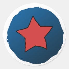 Roter Star, 4. Juli, beängstigender Blue Circle Runder Aufkleber