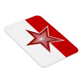 Roter Star-flexibler Magnet weiß rot (Rechte Seite)