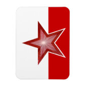 Roter Star-flexibler Magnet weiß rot (Vertikal)