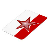 Roter Star-flexibler Magnet weiß rot (Linke Seite)