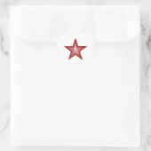 Roter Star Herz-Aufkleber (Tasche)