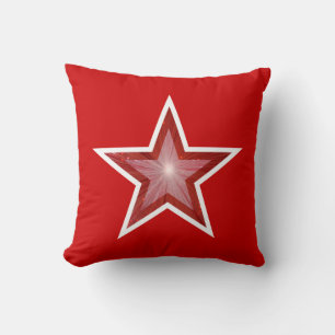 Roter Star-Kissen, rot, weiß Kissen