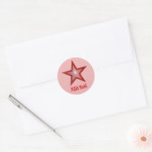 Roter Star "Name" Rundaufkleber hellrosa Runder Aufkleber (Umschlag)
