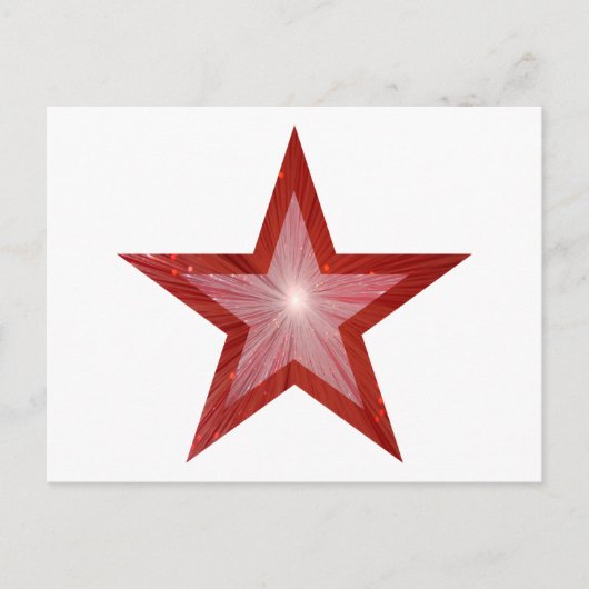 Roter Star Postkarte weiß (Vorderseite)