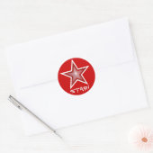 Roter Star 'STAR' runder Aufkleber rot! (Umschlag)
