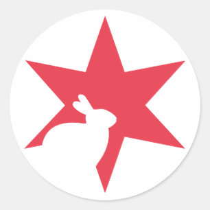 Roter Star-Sticker Runder Aufkleber