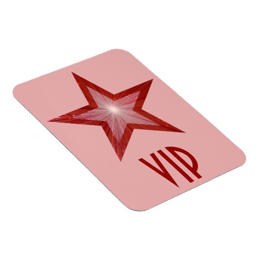 Roter Star "VIP" flexibler Magnet rosa (Rechte Seite)